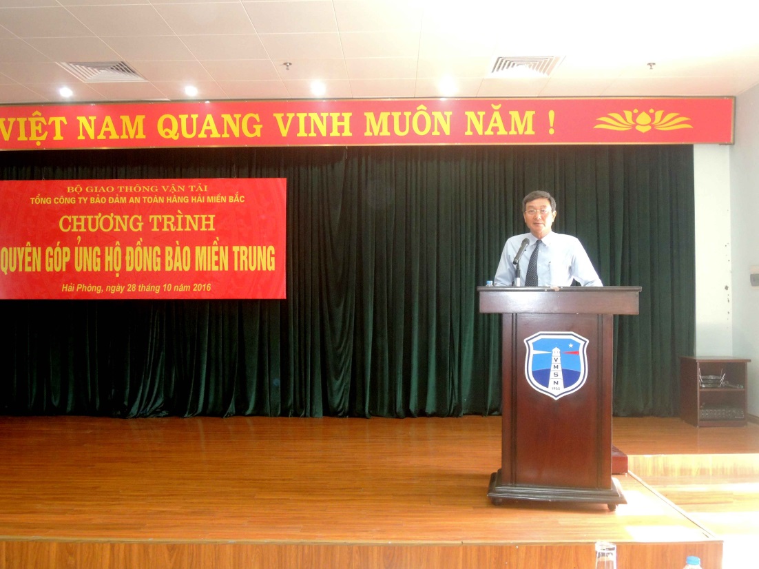 Tổng công ty Bảo đảm an toàn hàng hải miền Bắc tổ chức Chương trình quyên góp ủng hộ đồng bào miền Trung năm 2016