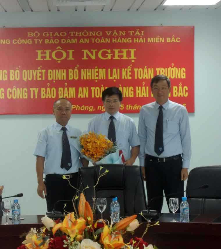 Hội nghị Công bố Quyết định bổ nhiệm lại Kế toán trưởng Tổng công ty Bảo đảm an toàn hàng hải miền Bắc