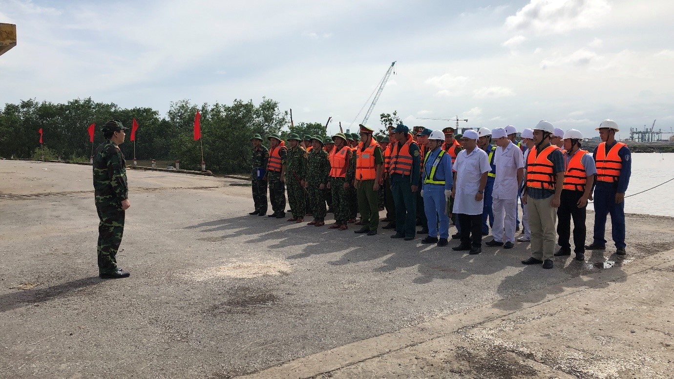 Tổng công ty Bảo đảm an toàn hàng hải miền Bắc tham gia diễn tập phòng, chống thiên tai và tìm kiếm cứu nạn của quận Hải An năm 2019