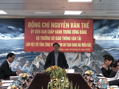 Bộ trưởng Bộ Giao thông vận tải đến thăm và làm việc tại Tổng công ty Bảo đảm an toàn hàng hải miền Bắc