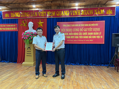 Công ty TNHH MTV Hoa tiêu hàng hải khu vực VI tổ chức Hội nghị công bố các Quyết định của Tổng công ty Bảo đảm an toàn hàng hải miền Bắc về công tác cán bộ