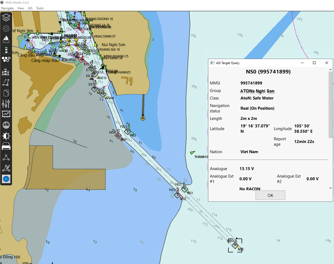  Tổng công ty Bảo đảm an toàn hàng hải miền Bắc hoàn thành công tác nâng cấp báo hiệu hàng hải AIS cho hệ thống báo hiệu hàng hải trên các tuyến luồng hàng hải Nghi Sơn, Dung Quất và Đà Nẵng